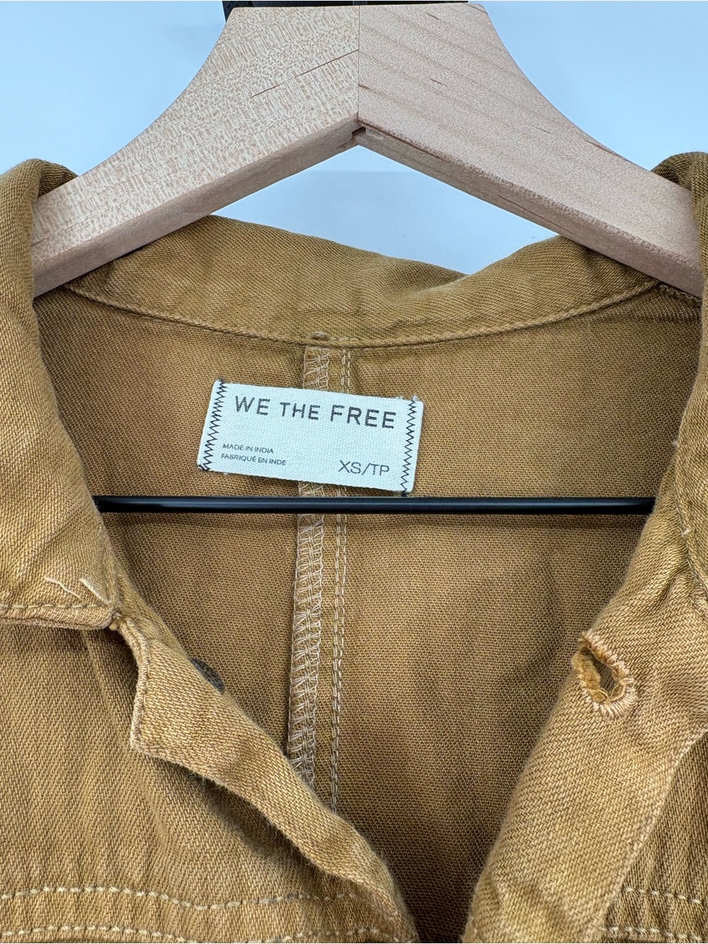 Free People We The Free Margarita Utility Denim Jumpsuit XS Brown - Picture 6 of 14